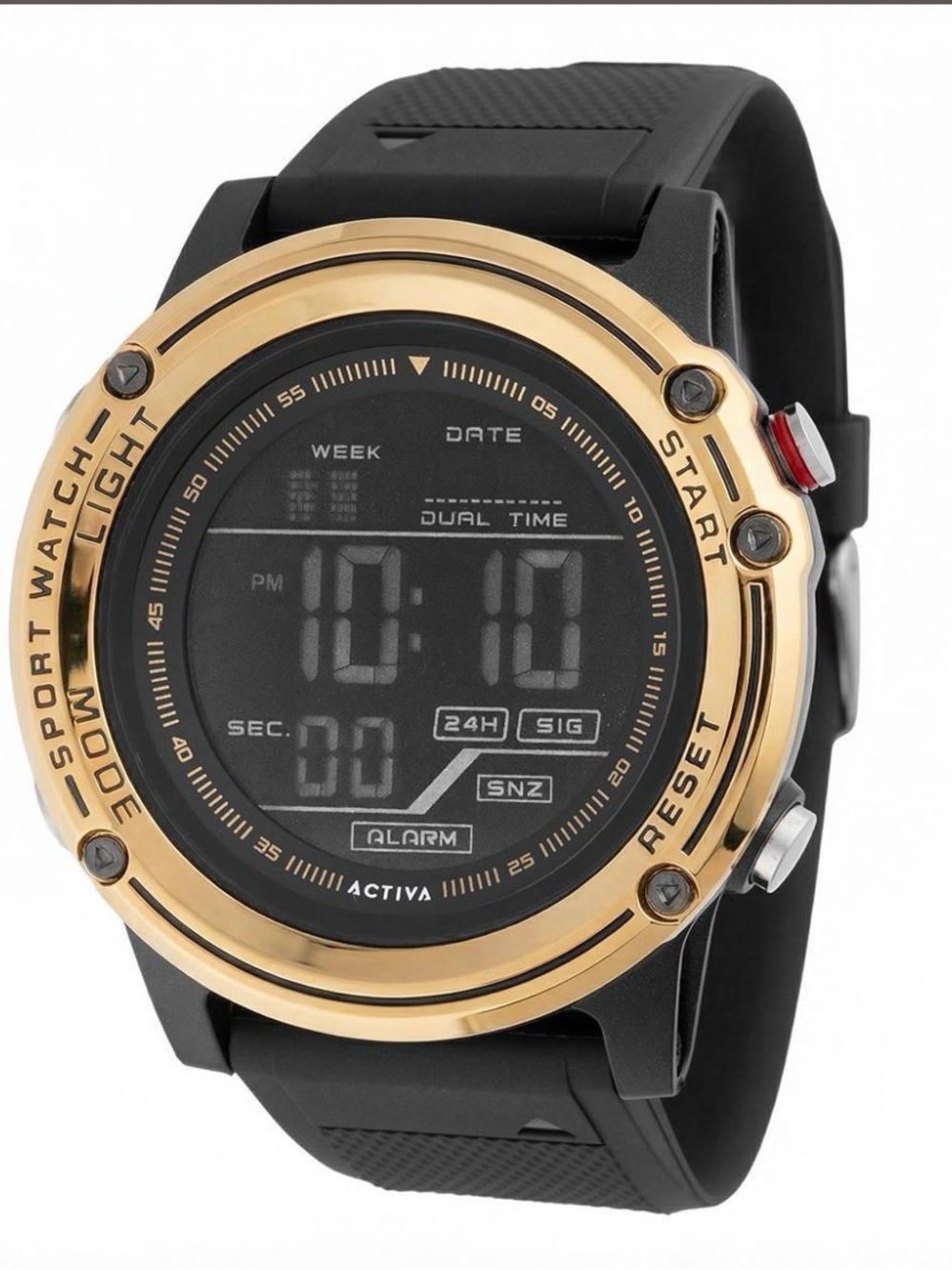 Activa Voyager of Time X Invicta 52MM Digital Watch – Black/Gold – ACW8125-002